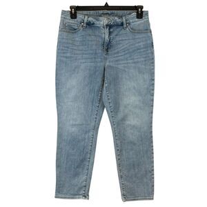 CHICO’S Jeans Size 1.5 (10) So Slimming Blue Light Wash Girlfriend Crop Medium